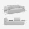 Modułowa sofa 3-osobowa o nowoczesnym designie z stolikami Diadema 