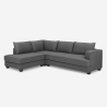 Nowoczesna szara sofa narożna 3-osobowa z tkaniny Alhena Sprzedaż