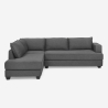 Nowoczesna szara sofa narożna 3-osobowa z tkaniny Alhena Oferta