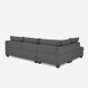 Nowoczesna szara sofa narożna 3-osobowa z tkaniny Alhena Rabaty