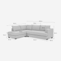 Nowoczesna szara sofa narożna 3-osobowa z tkaniny Alhena Wybór