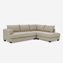 Sofa narożny 3-osobowy z szezlongiem, beżowy materiał, Avior Sprzedaż