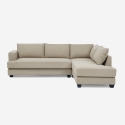 Sofa narożny 3-osobowy z szezlongiem, beżowy materiał, Avior Oferta