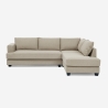 Sofa narożny 3-osobowy z szezlongiem, beżowy materiał, Avior Oferta