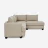Sofa narożny 3-osobowy z szezlongiem, beżowy materiał, Avior Sprzedaż