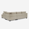 Sofa narożny 3-osobowy z szezlongiem, beżowy materiał, Avior Rabaty