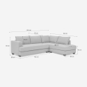 Sofa narożny 3-osobowy z szezlongiem, beżowy materiał, Avior Wybór