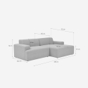 Nowoczesna sofa 3-osobowa z szezlongiem po prawej stronie z tkaniny Toliman 