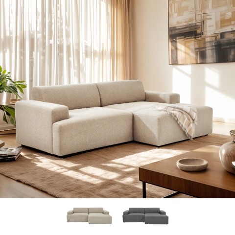 Nowoczesna sofa 3-osobowa z szezlongiem po prawej stronie z tkaniny Toliman Promocja