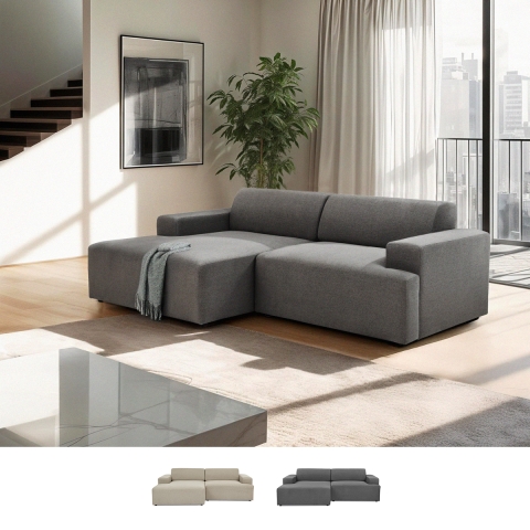 Sofa designerska 3-osobowa z lewą leżanką, tkanina Seginus Promocja
