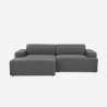 Sofa designerska 3-osobowa z lewą leżanką, tkanina Seginus Sprzedaż