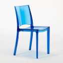 Biały kwadratowy stolik 70x70 cm z 2 kolorowymi przezroczystymi krzesłami Femme Fatale Spectre Stan Magazynowy