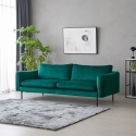 Nowoczesna i elegancka sofa 3-osobowa z ciemnozielonego weluru Tashi Promocja