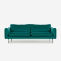 Nowoczesna i elegancka sofa 3-osobowa z ciemnozielonego weluru Tashi Sprzedaż