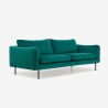 Nowoczesna i elegancka sofa 3-osobowa z ciemnozielonego weluru Tashi Oferta