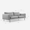 Nowoczesna i elegancka sofa 3-osobowa z ciemnozielonego weluru Tashi Cechy