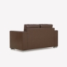 Klasyczna sofa do salonu 2-osobowa z brązowej skóry ekologicznej Momo Katalog