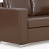 Klasyczna sofa do salonu 2-osobowa z brązowej skóry ekologicznej Momo Stan Magazynowy