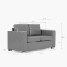 Klasyczna sofa do salonu 2-osobowa z brązowej skóry ekologicznej Momo Środki