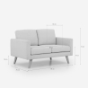 Nowoczesna sofa skandynawska 2-osobowa z tkaniny Marek 