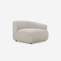 Nowoczesna sofa modułowa 2-osobowa z tkaniny z pufem Yuna-2P Środki