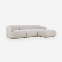Sofa modułowa 3-osobowa zakrzywiona z pufą z tkaniny Yuna-3P Sprzedaż