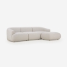 Sofa modułowa 3-osobowa zakrzywiona z pufą z tkaniny Yuna-3P Sprzedaż