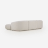 Sofa modułowa 3-osobowa zakrzywiona z pufą z tkaniny Yuna-3P Sprzedaż