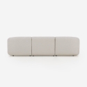 Sofa modułowa 3-osobowa zakrzywiona z pufą z tkaniny Yuna-3P Rabaty