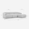 Sofa modułowa 3-osobowa zakrzywiona z pufą z tkaniny Yuna-3P 