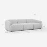 Modułowa sofa narożna 3-osobowa z beżowej tkaniny Yuna-3 