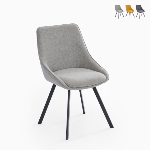 Krzesło obrotowe do jadalni nowoczesny design tkanina Navya Promocja