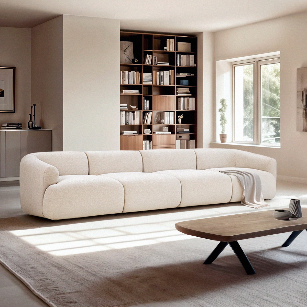 Modułowa sofa 4-osobowa z tkaniny Yuna-4 Promocja Modułowa sofa 4-osobowa z tkaniny Yuna-4 Promocja