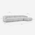 Sofa 4-osobowa z pufą, nowoczesny design modułowy Yuna-4P 