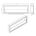 Wkład biokominka na bioetanol Furore 120, 120x40 cm, do zabudowy w ścianie Model