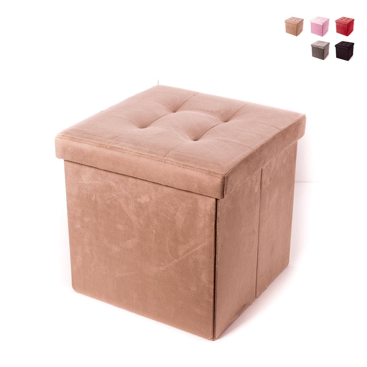 Kwadratowy puf ze schowkiem na przedmioty z weluru 38x38cm Elisa Promocja Kwadratowy puf ze schowkiem na przedmioty z weluru 38x38cm Elisa Promocja