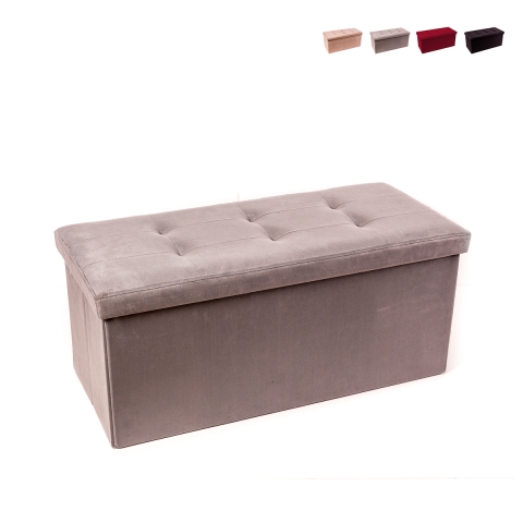 Prostokątny puf welurowy z pojemnikiem 76x34cm do salonu Pier Promocja
