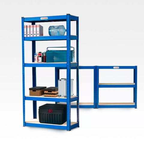 Regał z metalowymi półkami 150x70x30 cm 5 półek do 950 Kg Element Promocja