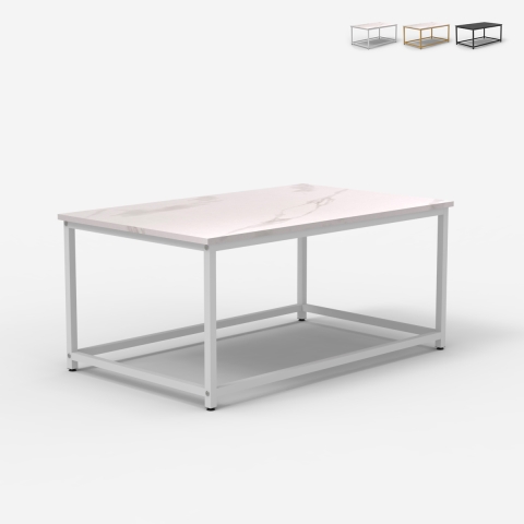 Nowoczesny stolik kawowy 100x60x45 cm efekt marmuru Corniola Promocja