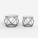 Zestaw 2 stolików kawowych o nowoczesnym designie z metalową podstawą Aragonite Katalog