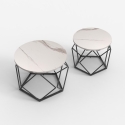 Zestaw 2 stolików kawowych o nowoczesnym designie z metalową podstawą Aragonite Rabaty