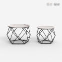 Zestaw 2 stolików kawowych o nowoczesnym designie z metalową podstawą Aragonite Promocja