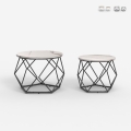 Zestaw 2 stolików kawowych o nowoczesnym designie z metalową podstawą Aragonite Promocja