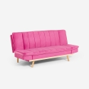 Rozkładana sofa 2-osobowa z regulowanym oparciem z weluru Skata Oferta