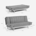Rozkładana sofa 2-osobowa z regulowanym oparciem z weluru Skata 