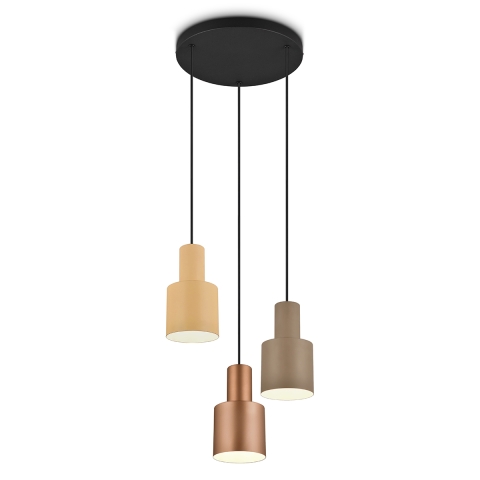Nowoczesna lampa wisząca z 3 światłami w wielokolorowym metalu Lumak Promocja