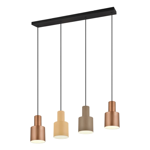 Nowoczesna lampa wisząca z 4 kolorowymi kloszami Orkan Promocja