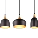 Nowoczesna lampa wisząca 3-światłowa z czarnego i złotego metalu Sudar Oferta