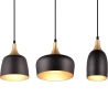 Nowoczesna lampa wisząca 3-światłowa z czarnego i złotego metalu Sudar Oferta