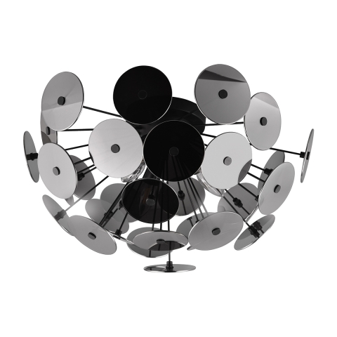 Lampa sufitowa nowoczesna design czarny metal z efektem chromu Lunar Promocja